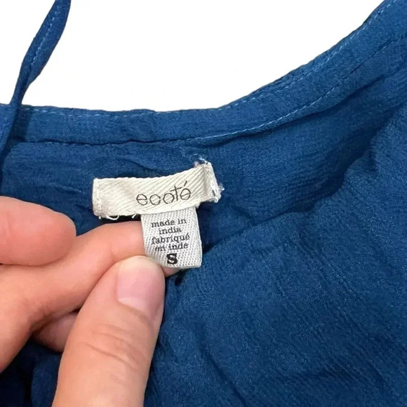 Ecote Teal Scalloped Lily Floral Embroidered Cami S - Picture 7 of 7